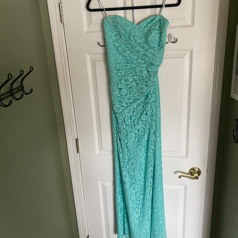Aqua bridesmaid dress